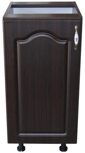 Corp inferior cu 1 usa stanga Zebra, Wenge/ MDF Wenge Mustata, fara blat, 40 x 82 x 50 cm