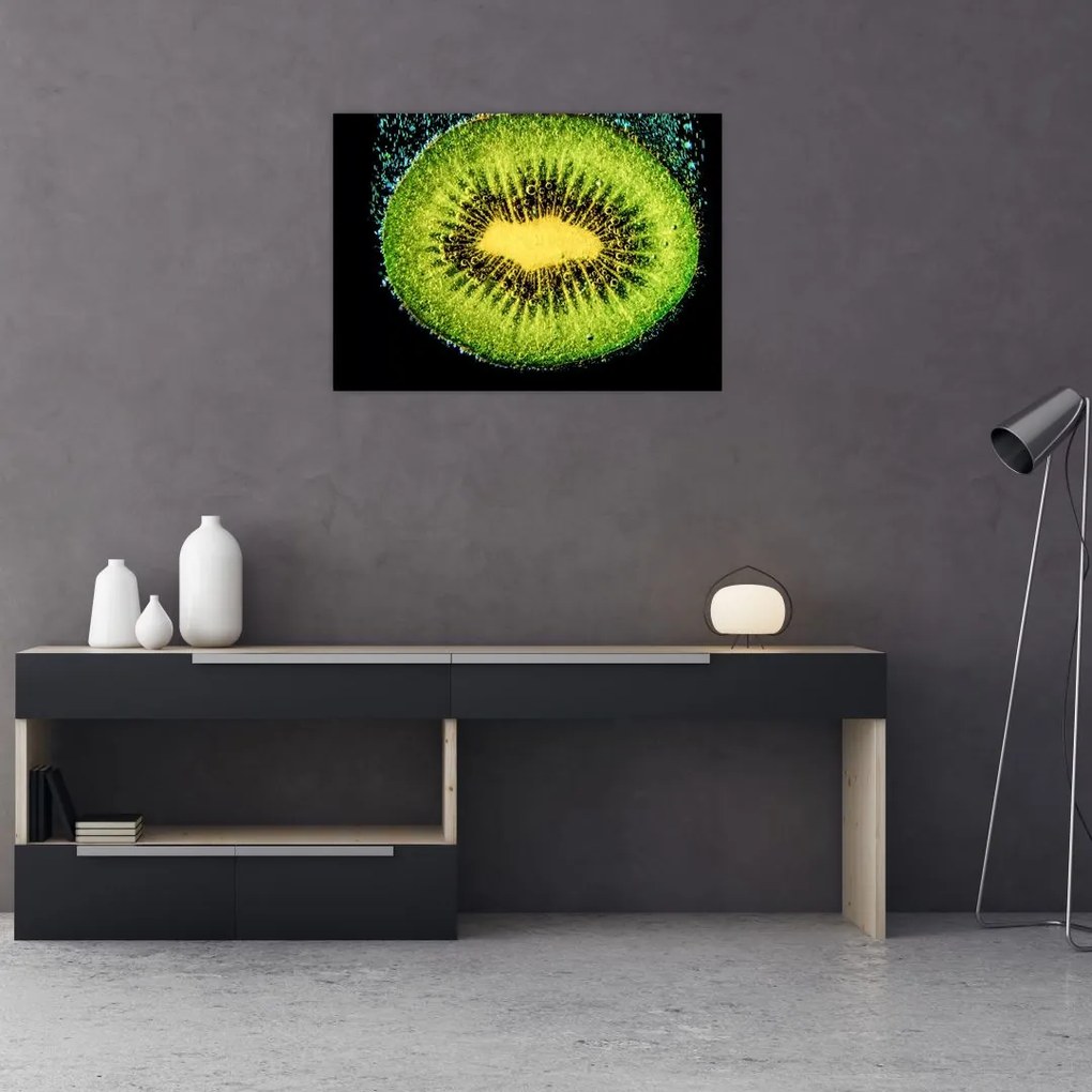 Tablou - detailu cu kiwi în apă (70x50 cm)