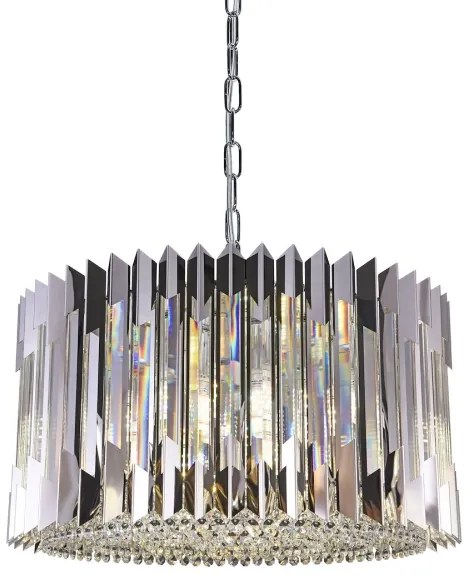 Lustră pe lanț RITZ 12xE14/40W/230V d. 54 cm crom lucios