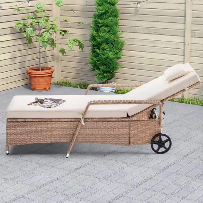 Deuba Recliner de lux cu roti, bej