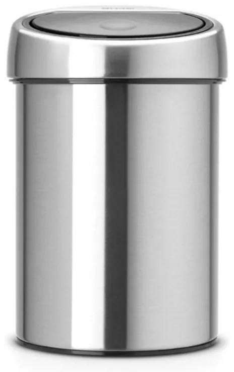 Cos de gunoi Brabantia Touch Bin 647217, 3 L, Deschidere lina si silentioasa, Montare pe perete, Rezistent la amprente, Inox