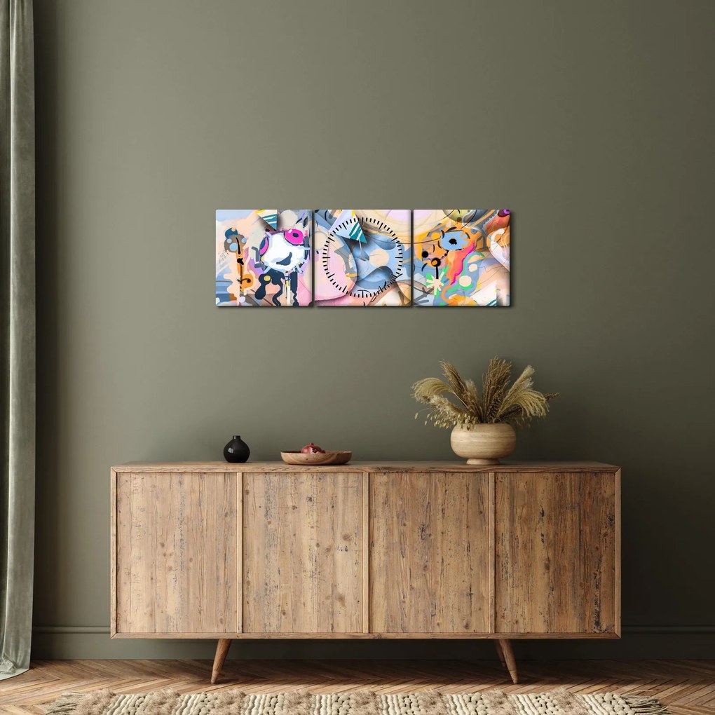 Tablou - Abstracție de basm (cu ceas) (90x30 cm)