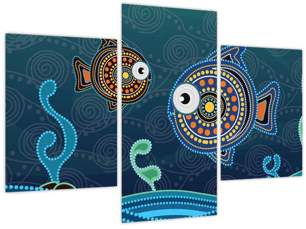 Tablou - Peștișorii desenați (90x60 cm)