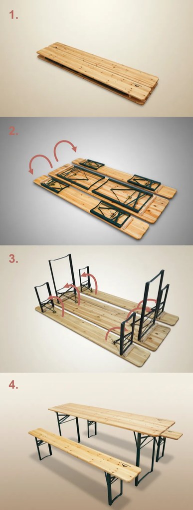 Set de bere din lemn – 220 cm, 70cm