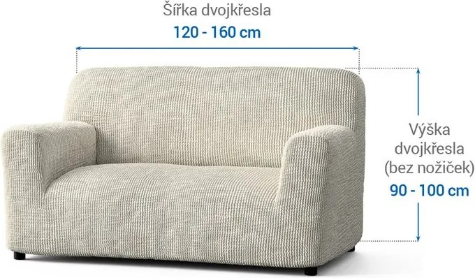 Gaico Huse bielastice COSTINA smântânii fotoliu dublu (l. 120 - 160 cm)