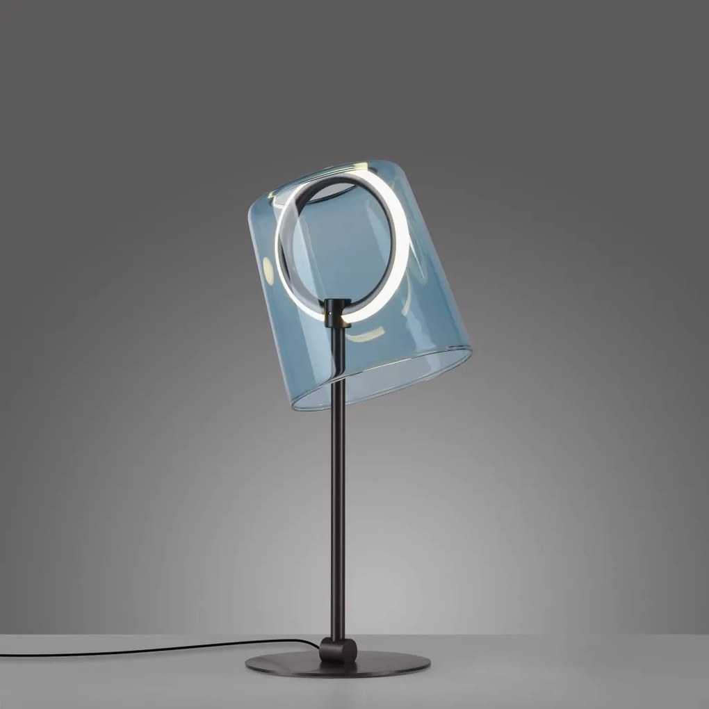 Veioza moderna LED 2700K, sticla, albastru, Zula