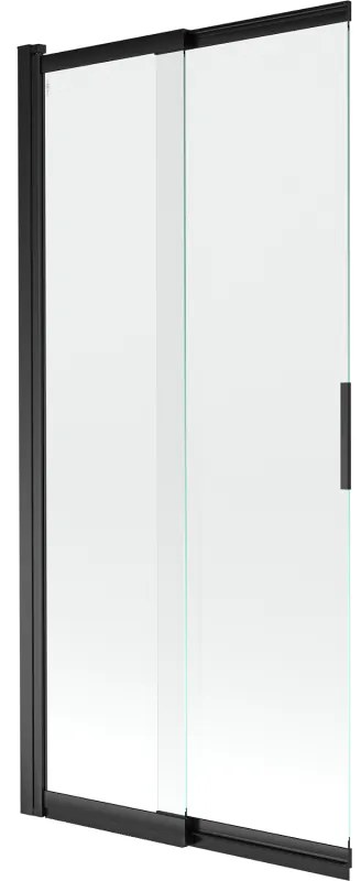 Mexen Fox paravan cadă, 2-polițe glisante 85 x 150 cm, transparent, negru - 891-085-002-70-00