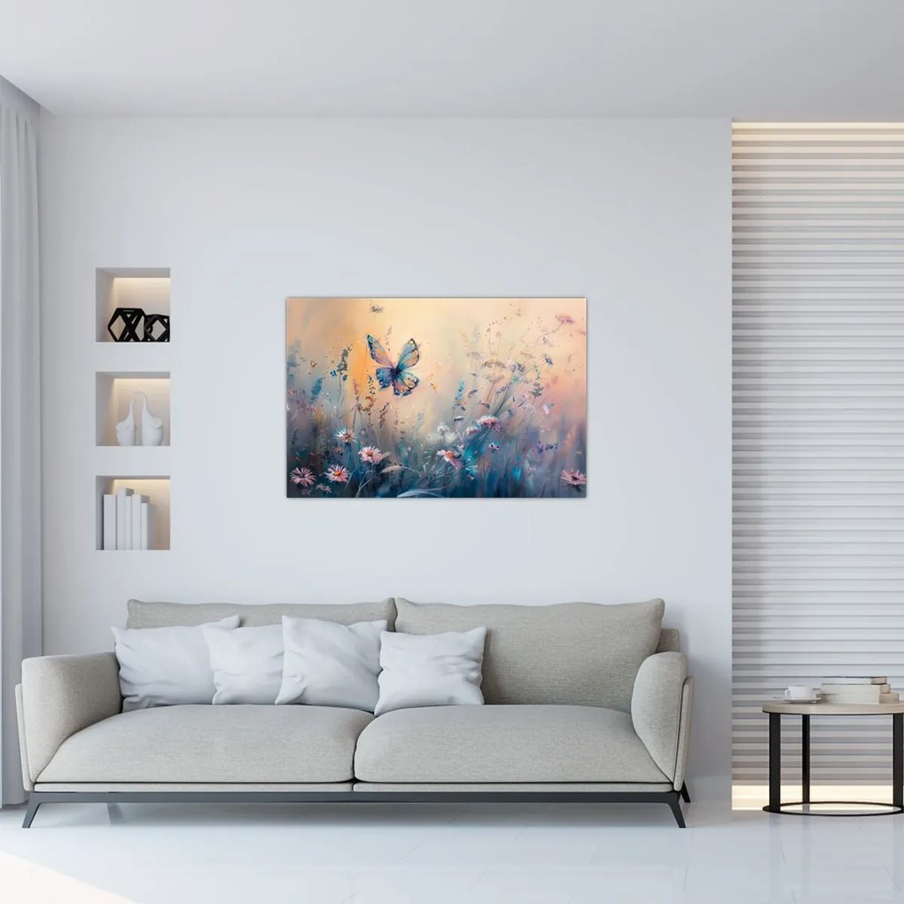 Tablou - Pajiște cu Fluture II (90x60 cm)