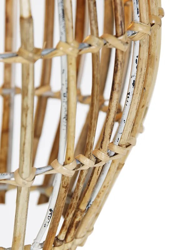 Lampă suspendată din bambus cu abajururi albe dreptunghiulare cu 3 lumini - Canna Capsule