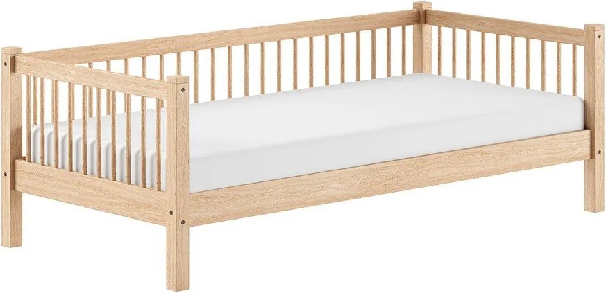 Pat pentru copii în culoare naturală din lemn de fag cu somieră 90x200 cm Forrest – Vipack