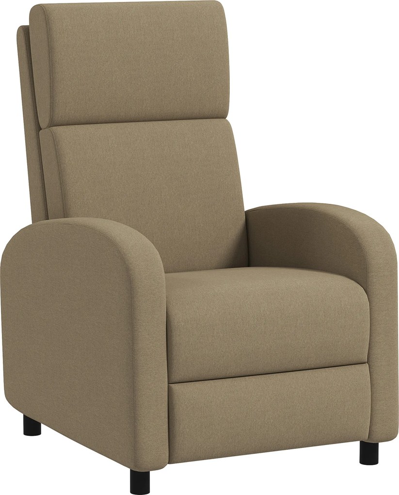 Fotoliu Relax HOMCOM Înclinabil Manual la 160° cu Suport pentru Picioare, Fotoliu Ergonomic Tapițat în Material Efect de In pentru Dormitor, Birou, Living și Sufragerie, Bej | Aosom Romania