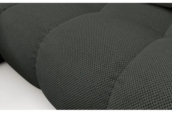 Canapea colțar extensibil ALMADA, tapițată, cu spațiu de depozitare, formă L, orientare stânga, antracit