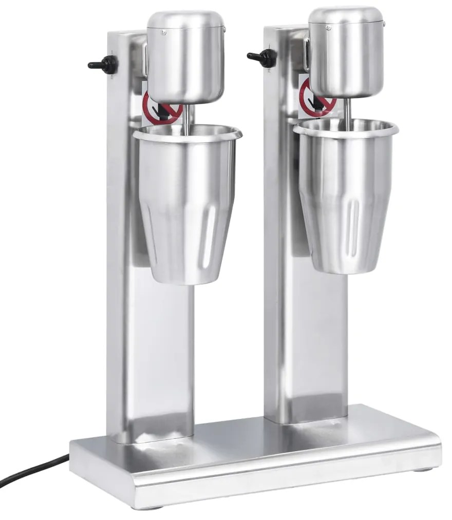 Mixer de milkshake cu 2 vase, otel inoxidabil, 2 L 2 L (2 mixere)