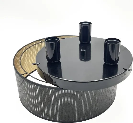 Plafonieră SIRJA PLISADO 3xE27/15W/230V Ø 35 cm negru/auriu