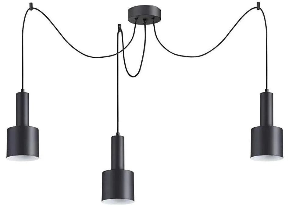 Lustră pe cablu Ideal Lux HOLLY 3xE27/60W/230V negru păianjen