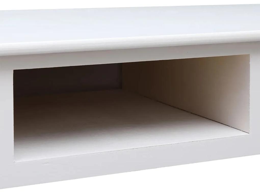 Birou, alb, 108x45x76 cm, lemn masiv de paulownia Alb