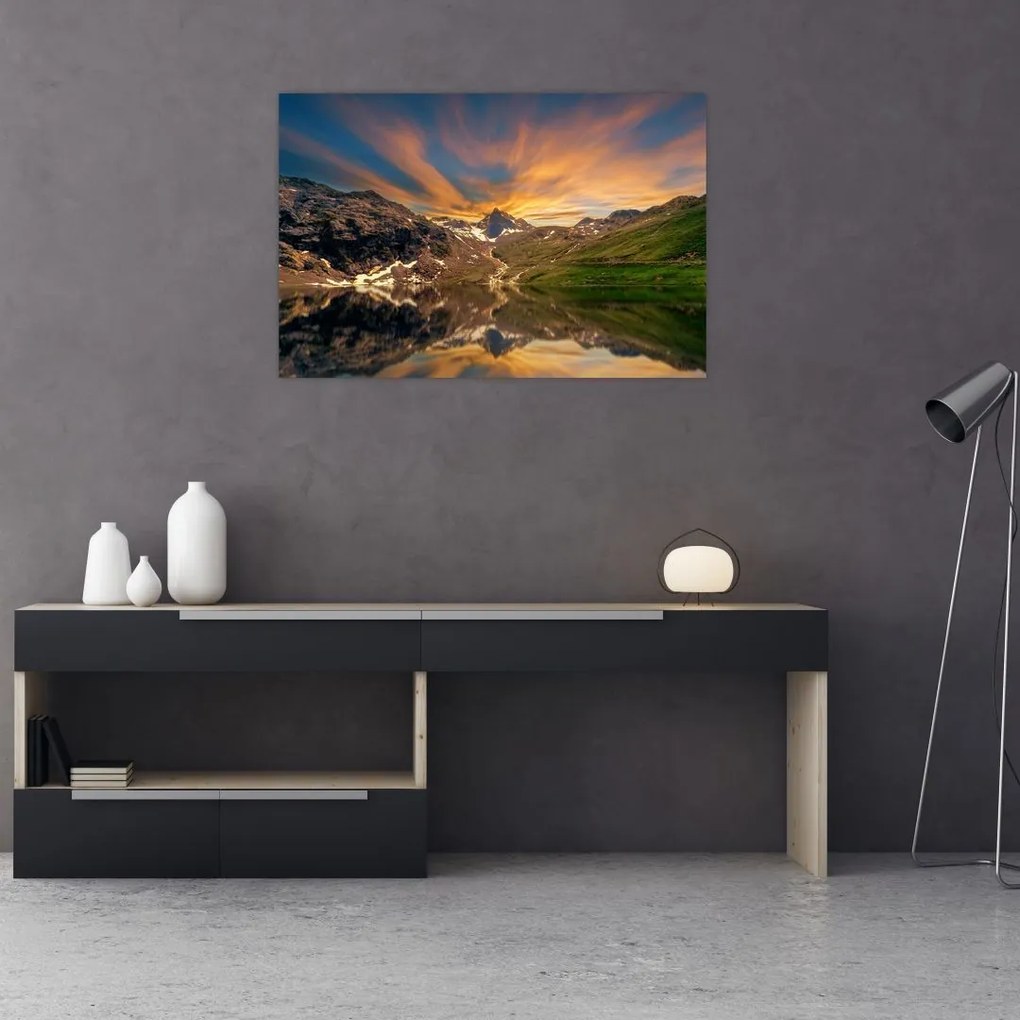 Tablou - Oglindirea în lacul montan (90x60 cm)