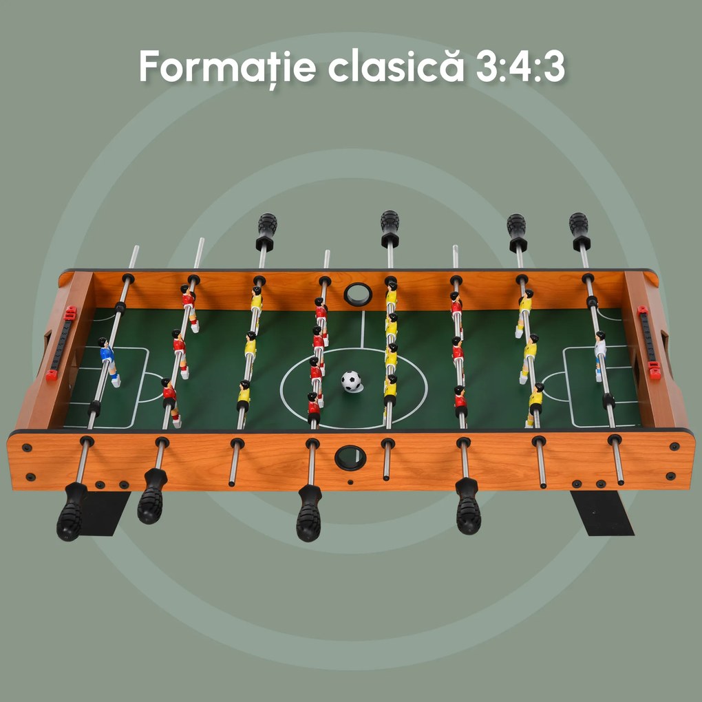 HOMCOM Joc de fotbal de masa cu 22 jucatori si accesorii incluse 84.5 x 40 x 62 cm | Aosom Romania
