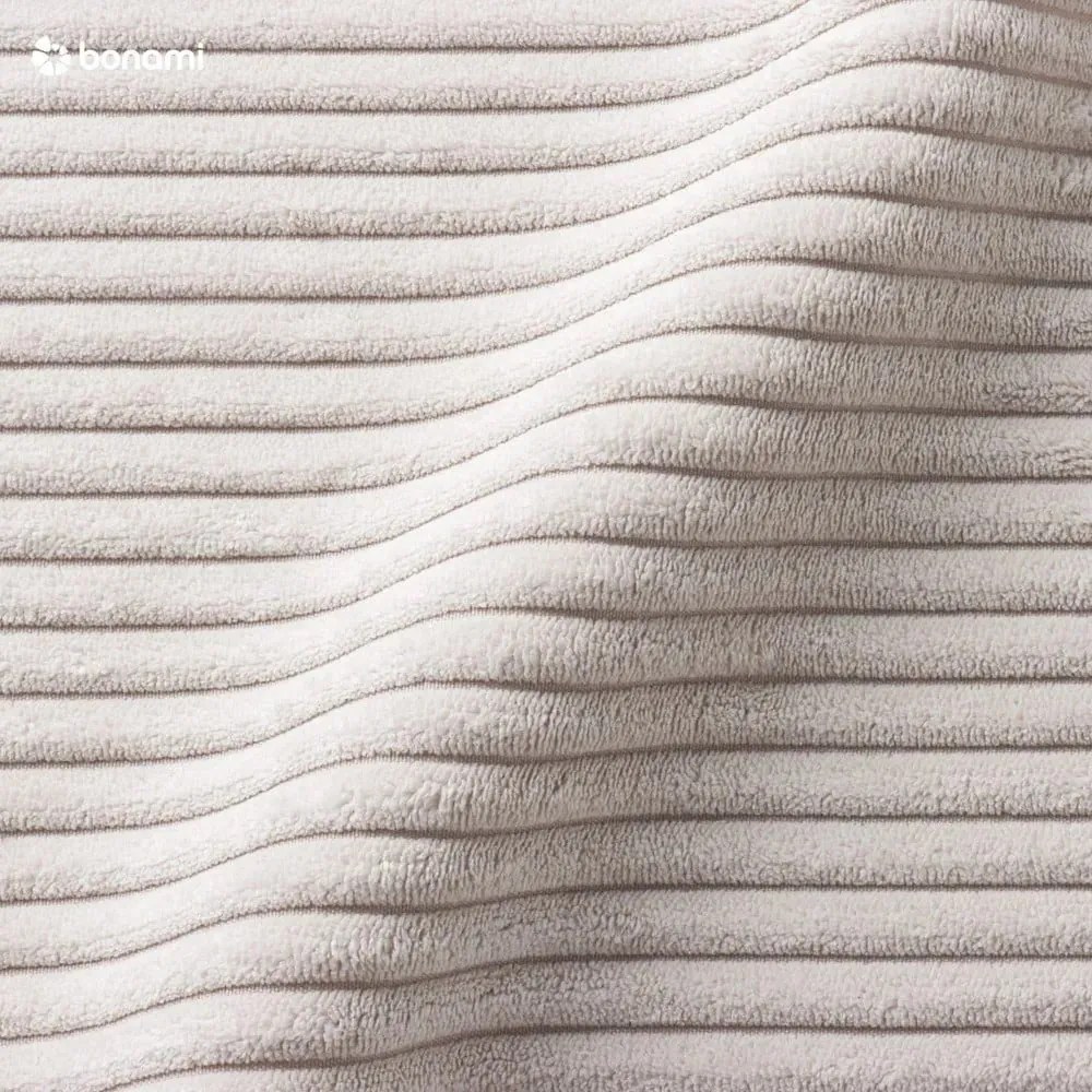 Șezlong bej cu tapițerie din catifea reiată (cu colț pe partea dreaptă) Chic Charlotte – Miuform