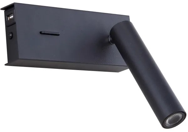 Aplică LED/3W/230V USB negru Zambelis H75