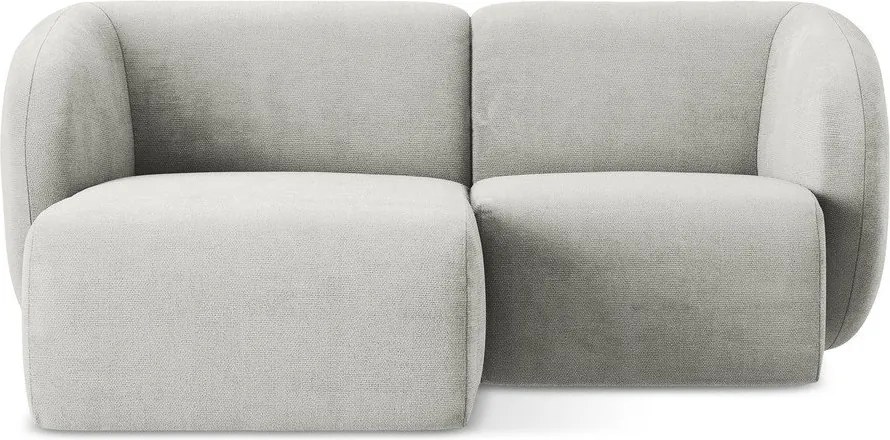 Colțar gri deschis cu tapițerie din chenille (cu colț pe partea stângă/cu șezlong) Lani – Makamii