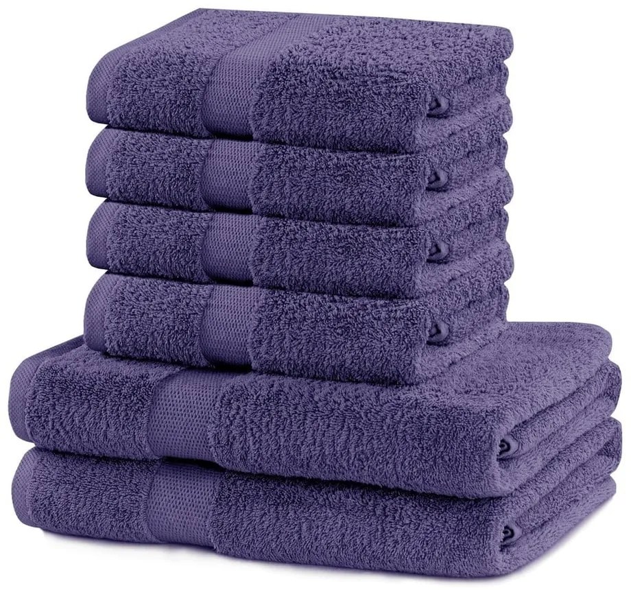 Set 6 prosoape din bumbac DecoKing Marina, mov