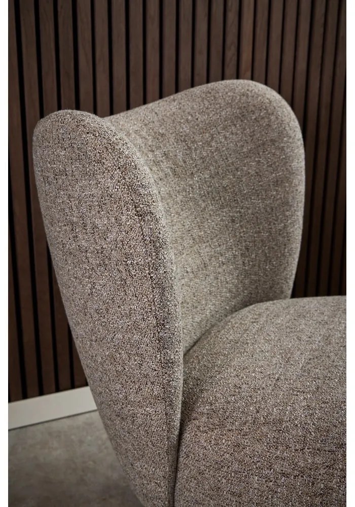 Fotoliu bej cu tapițerie din țesătură bouclé Elmont – Actona