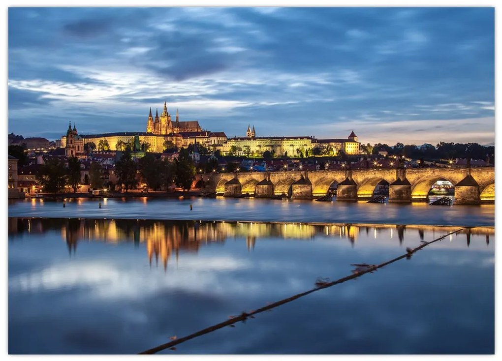 Tablou cu palatul din Praga și podul lui Carol (70x50 cm)
