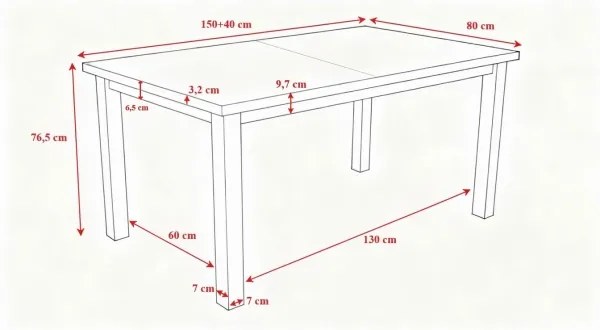 Masă extensibilă de dining LIAM stejar