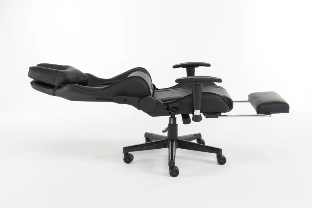 Scaun gaming Genator G2, suport picioare, Negru