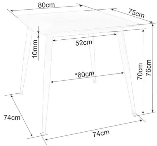 Masa de sufragerie RION 80x80 cm cu blat ceramic, marmura alba