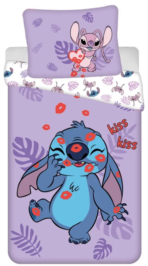 Disney Lilo și Stitch Kiss lenjerie de pat 140×200cm, 70×90 cm