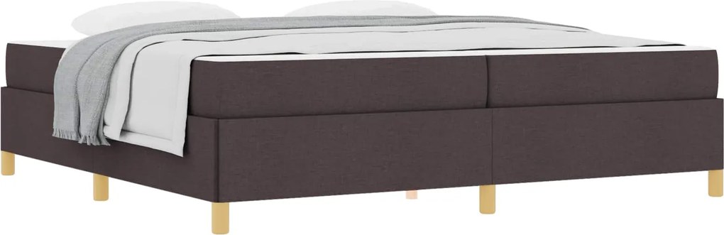 vidaXL Cadru de pat cu saltea Maro închis 200 x 200 cm țesătură