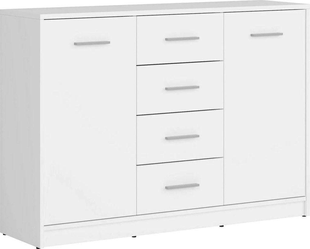 Comoda NEPO PLUS, alb, PAL laminat, 119x34x84 cm