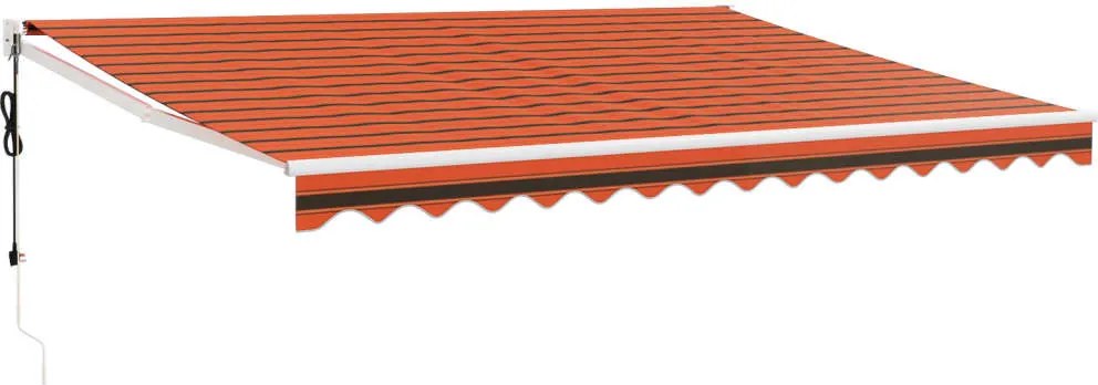 vidaXL Copertina retractabilă automată, portocaliu și maro, 4x3 m