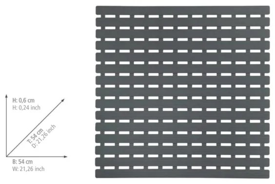 WENKO 23125100 - Covoraș de duș ARINOS 54 x 54 cm, gri/gri