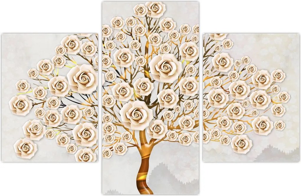 Tablou cu copac cu flori (90x60 cm)