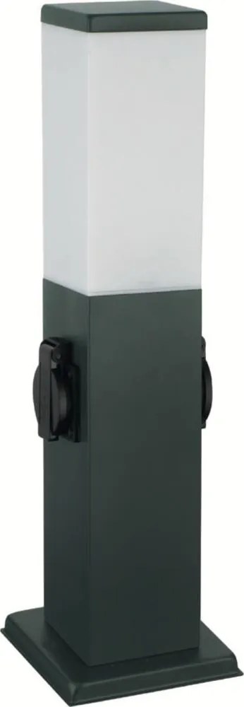 Brilagi - Lampă de exterior NOVA cu 2 prize SCHUKO, 1xE27/15W/230V, 40 cm, IP44, antracit