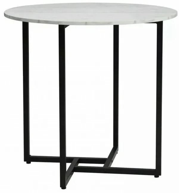 Masa rotunda de dining ALTO II 80 cm, decor marmura alba
