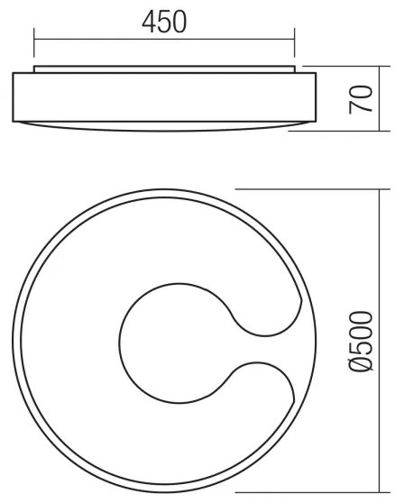 Redo 05-927 - Plafonieră LED RGBW BIGSI LED/48W/230V Ø 50 cm neagră + telecomandă