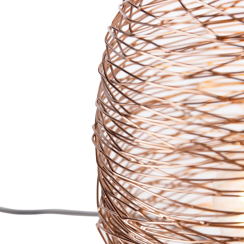 Lampă de masă de design din cupru cu negru 30 cm - Sarella