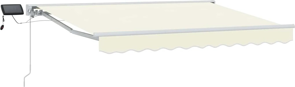 vidaXL Cadru manual de marchiză cu LED-uri Crem 3,5 x 2,5 m