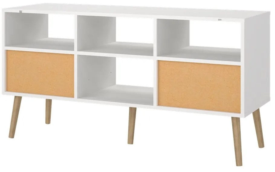 Comodă TV albă 117x61 cm Bodo – Tvilum