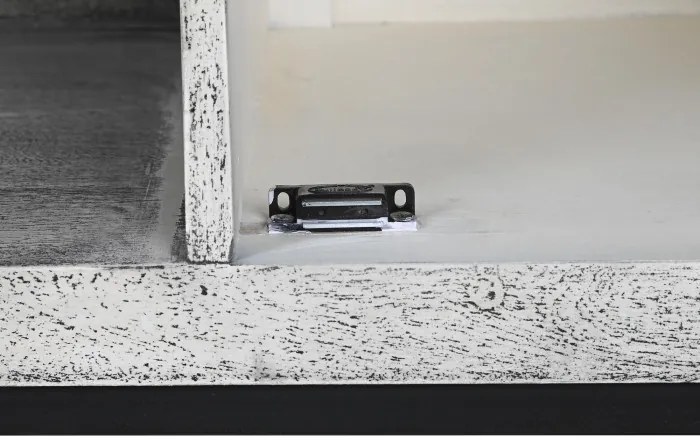 Comoda TV, gri, din ceramica si lemn de mango, Mistral