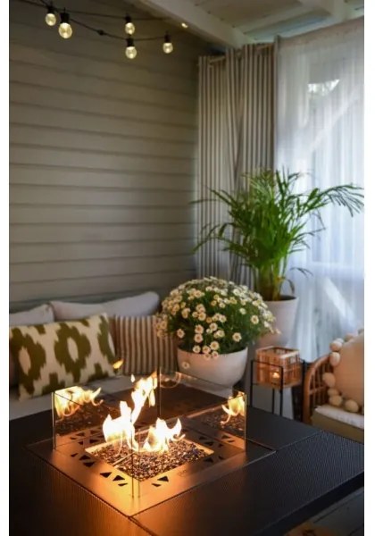 Șemineu de exterior pe gaz Planika Square Table GAS 79,7x90 cm 10kW