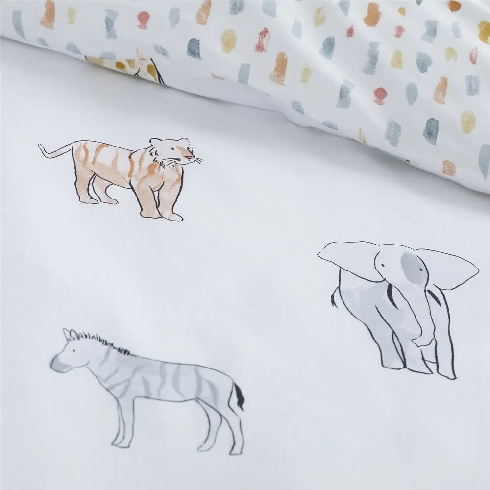 Lenjerie de pat pentru copii din bumbac pentru pat de o persoană 120x150 cm Zoo Animals – Bianca