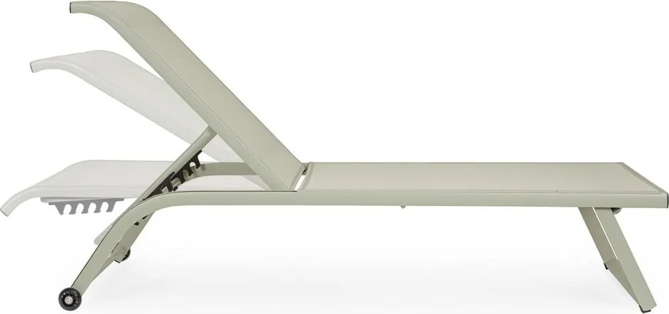 Șezlong de grădină taupe din metal Taylor – Bizzotto