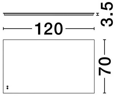 Oglinda cu iluminat LED IP44 3000K Ural, 70x120cm, NVL-9006027