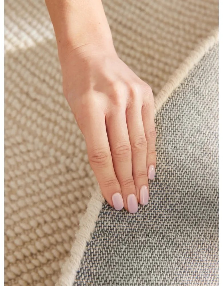 Covor în culoare naturală deschisă, țesut manual, rotund, din lână ø 120 cm Eleni Natural White – Hanse Home