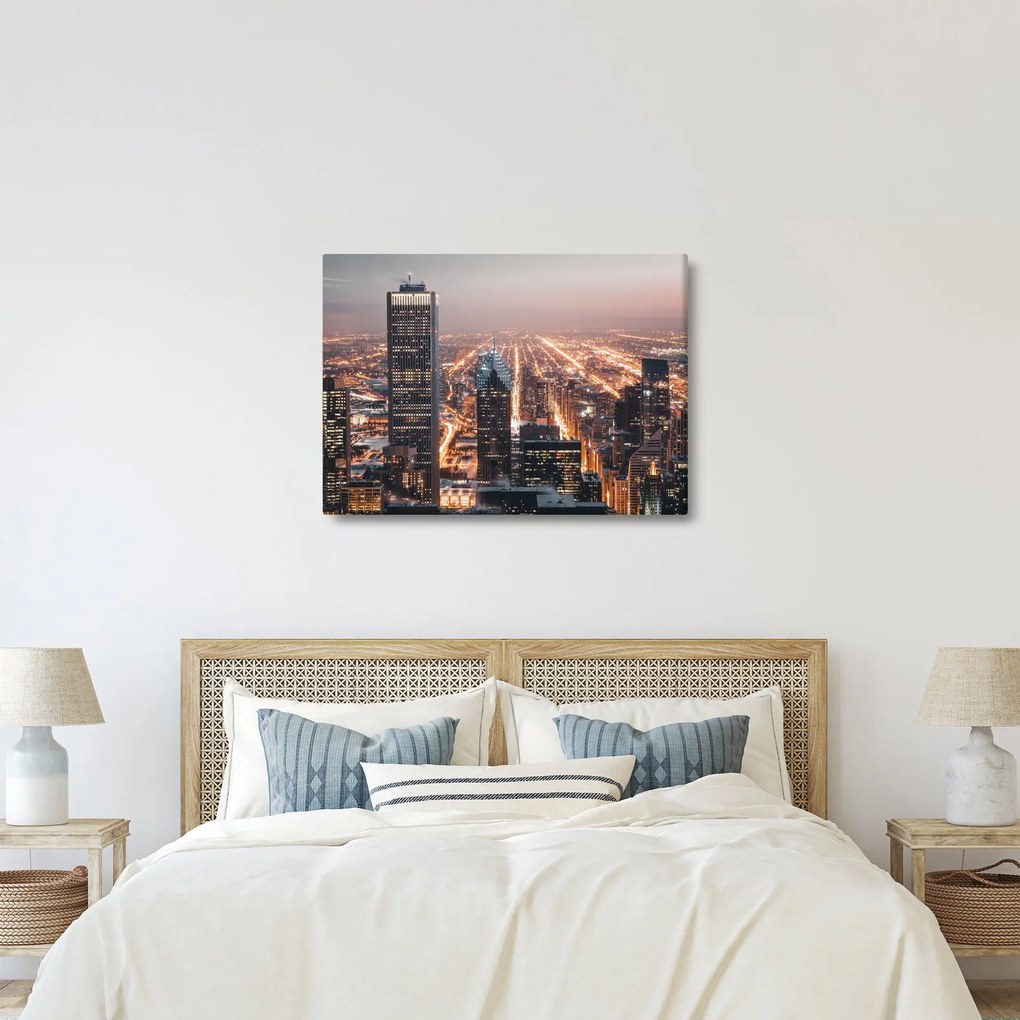 Tabloul cu metropolă luminată (70x50 cm)